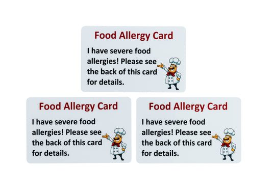 Write on Food Allergy Cards 3 Pack