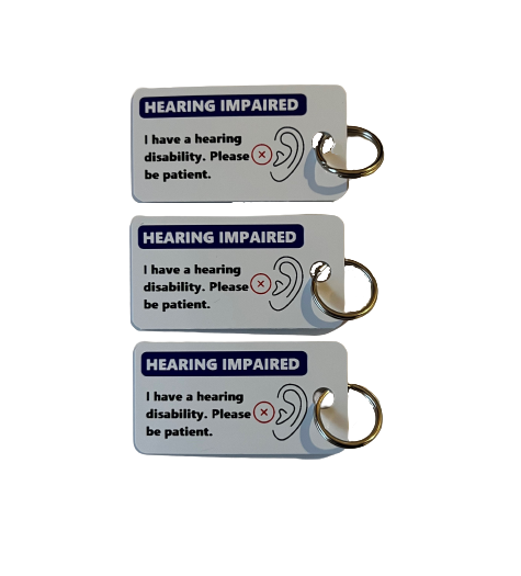 Hard of Hearing Key Tag Pack of 3