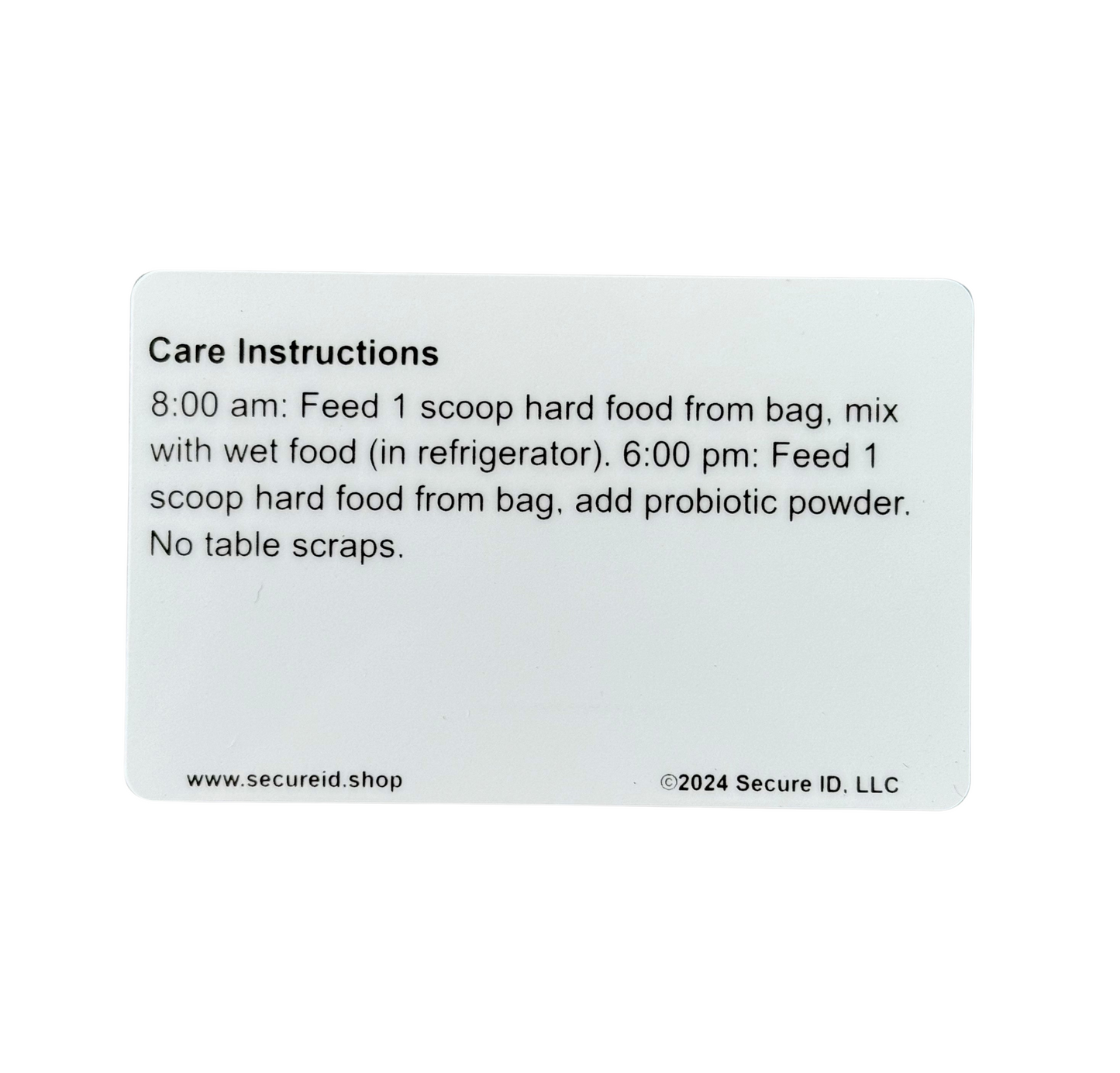 Pet Care Card