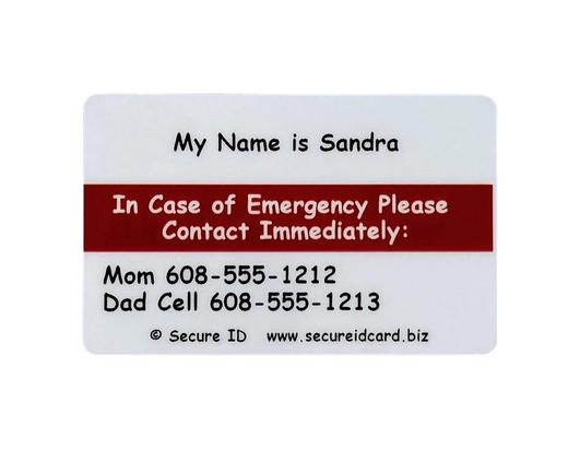 Customized Food Allergy Card