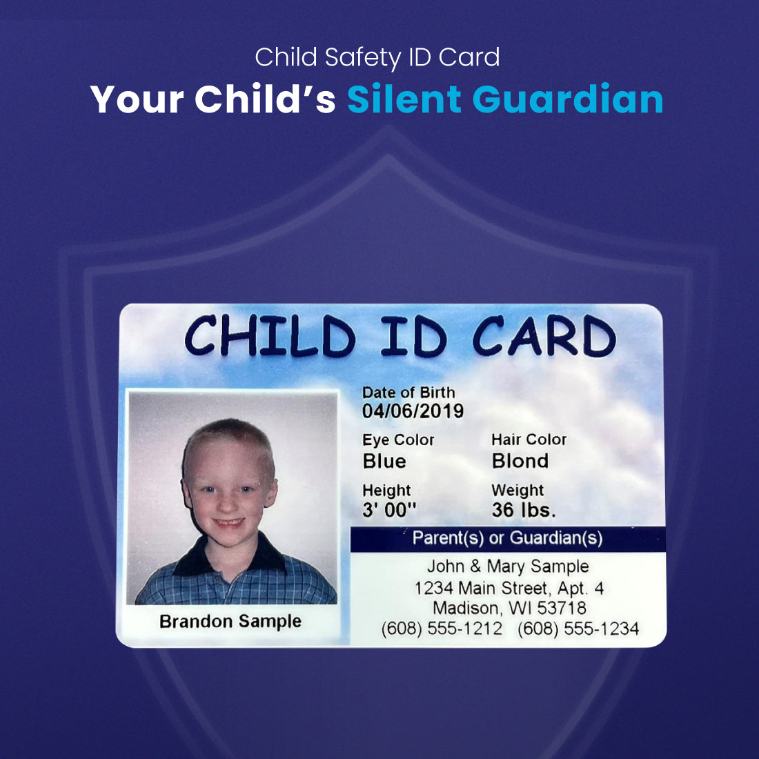 Child ID Card - Kid Safety ID for Minors - Emergency Wallet Card
