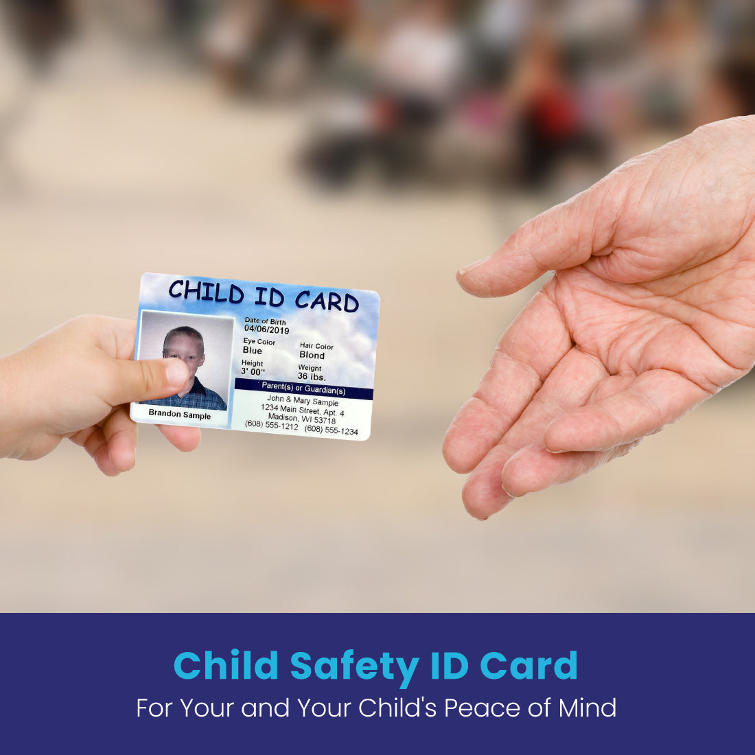 Child ID Card - Kid Safety ID for Minors - Emergency Wallet Card