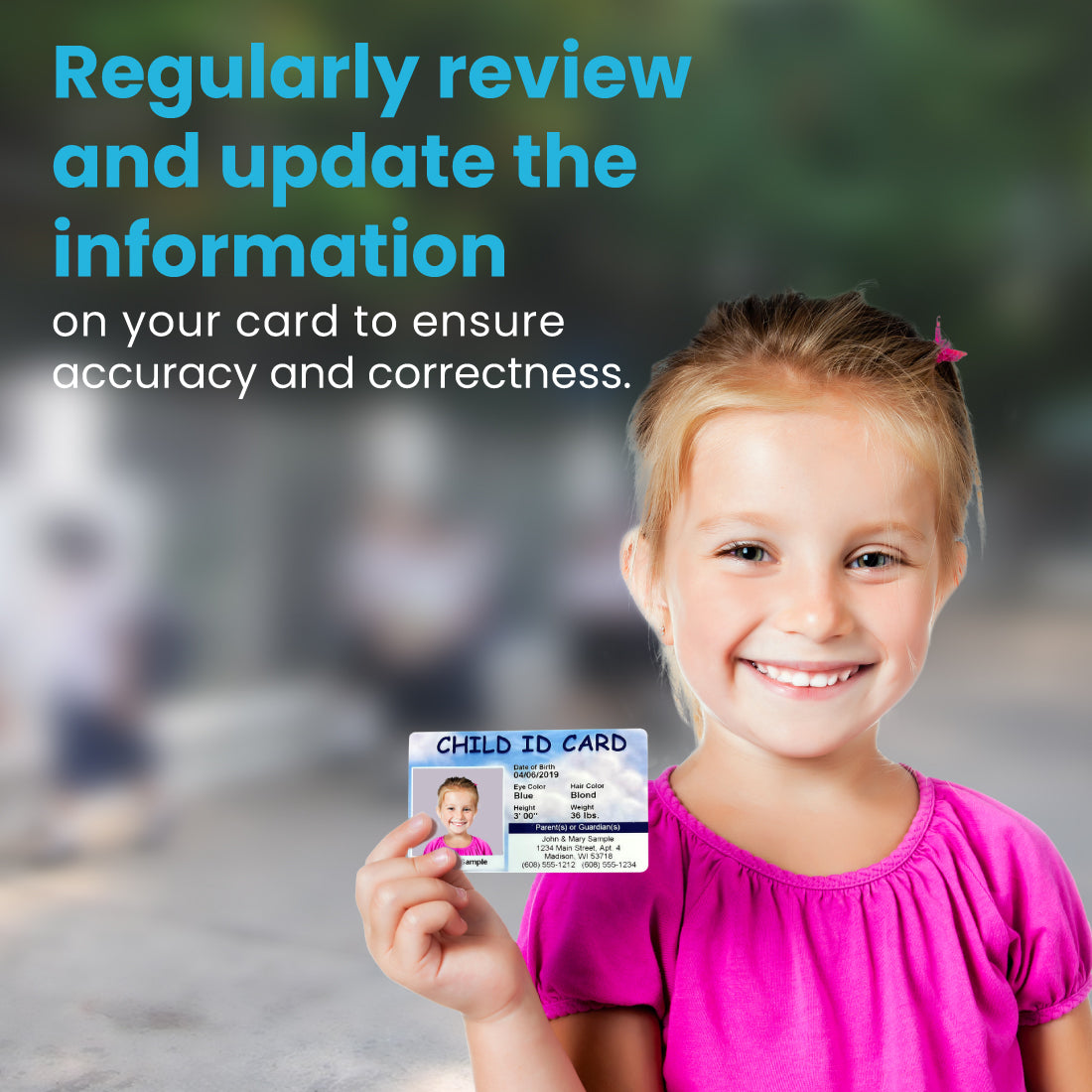 Child ID Card - Kid Safety ID for Minors - Emergency Wallet Card