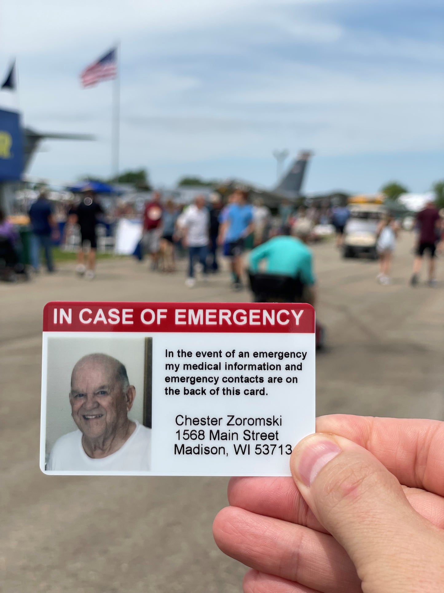Dementia Photo ICE Card with Key Tag