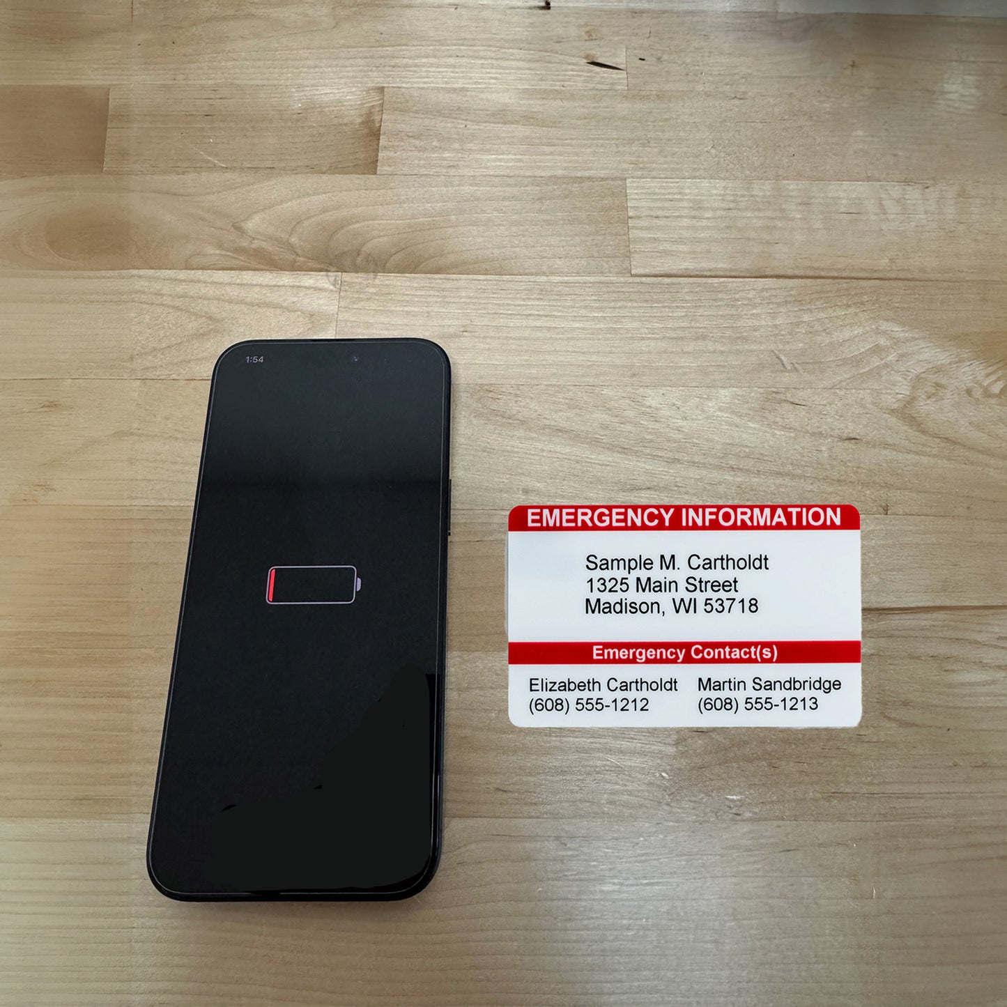 Personalized Emergency Medical ID Card | Waterproof Safety Wallet Card