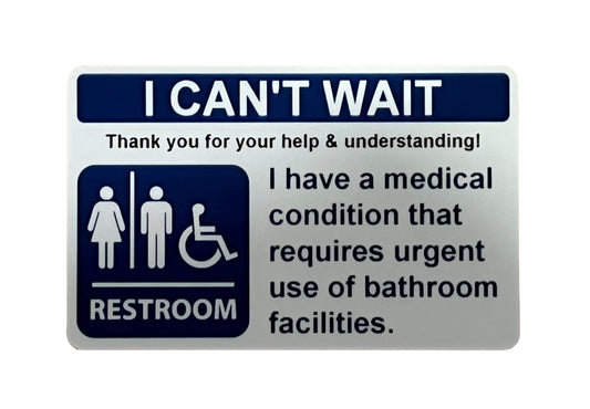 I Can't Wait Bathroom Card