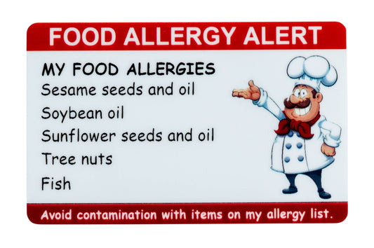 Customized Food Allergy Card