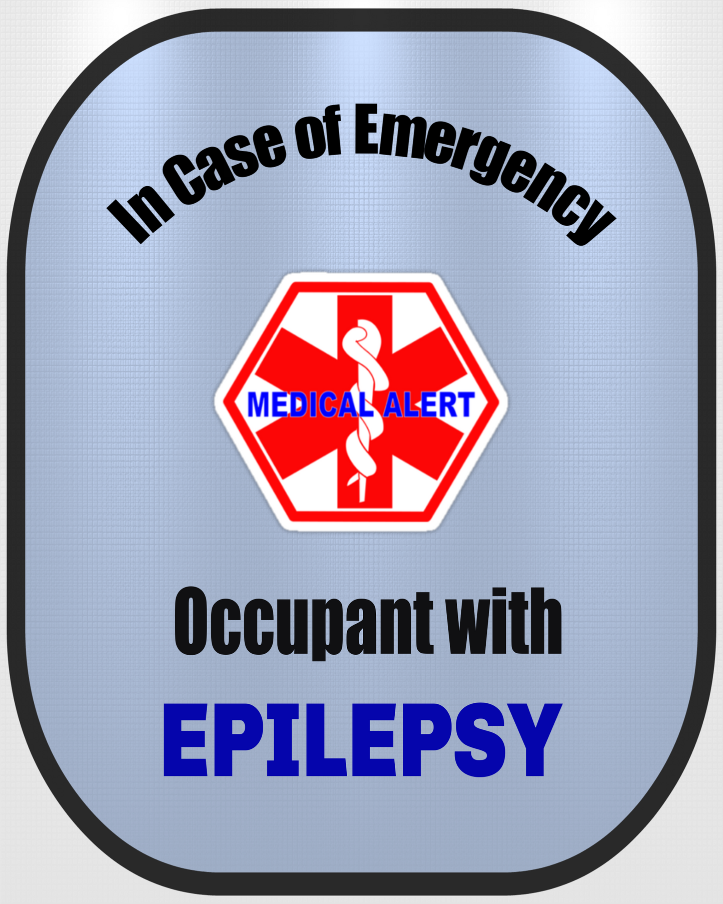 Epilepsy Decals Medical Alert Safety Sticker-Set of 2