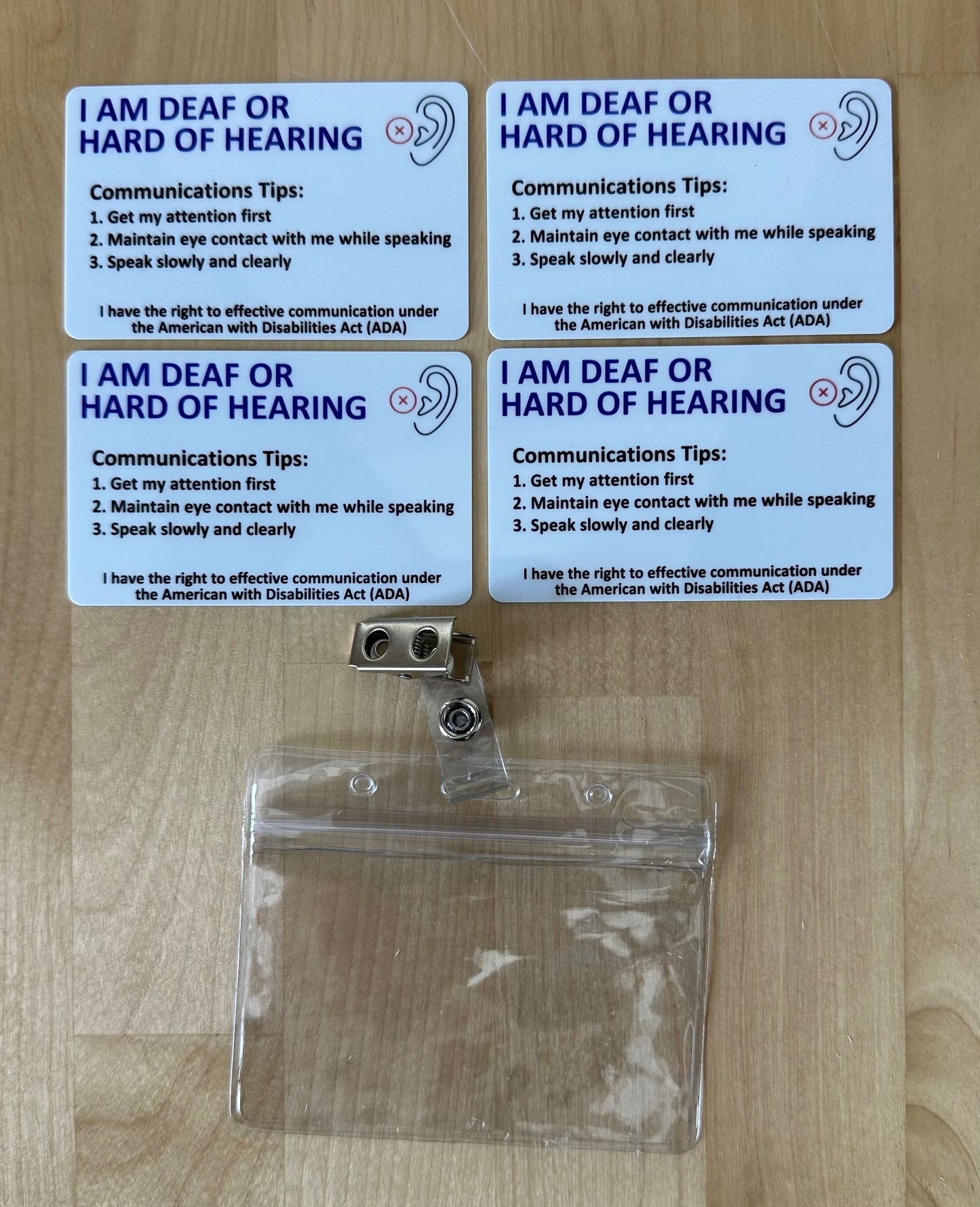 Customized Hard of Hearing Wallet Card