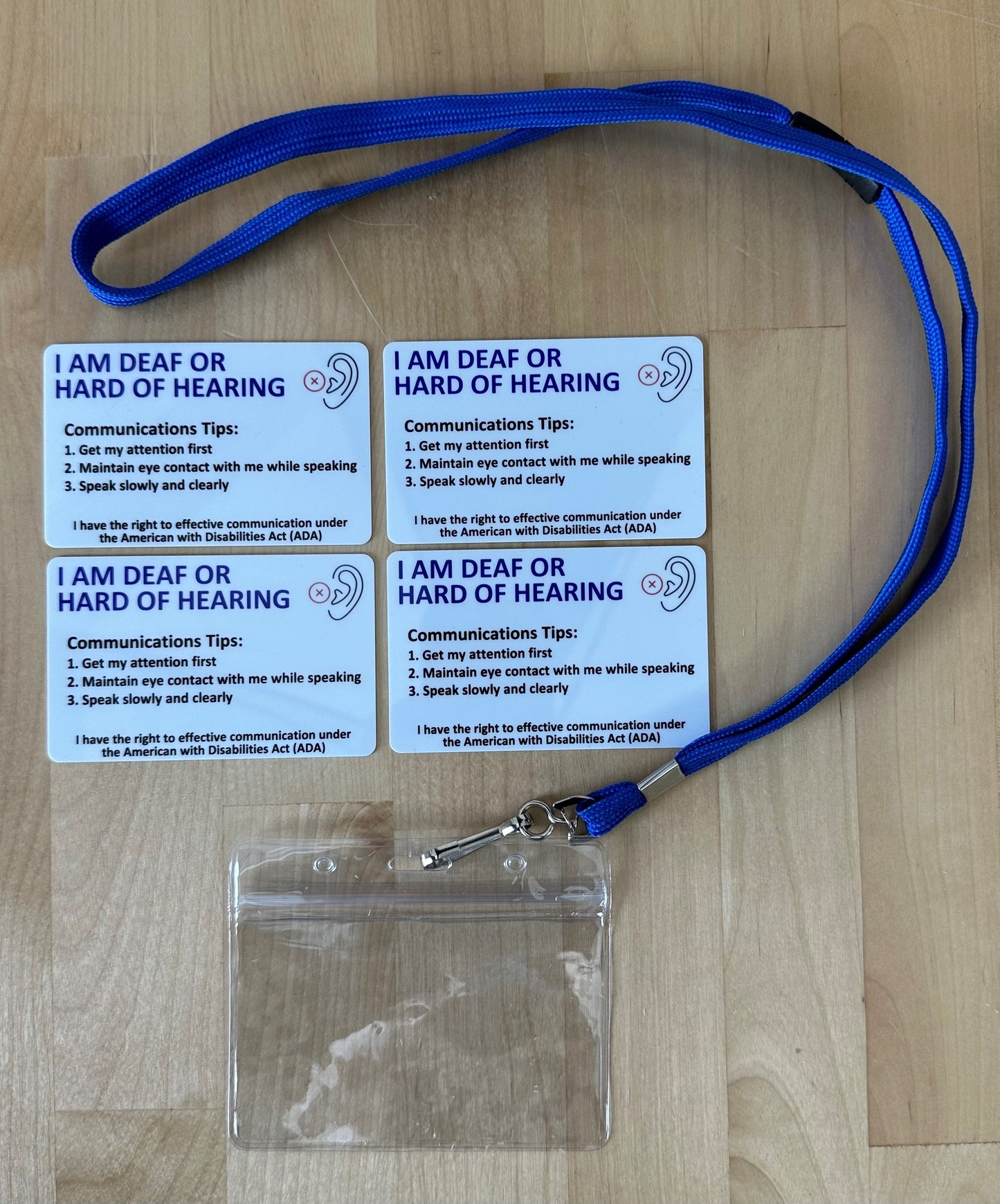 Customized Hard of Hearing Wallet Card