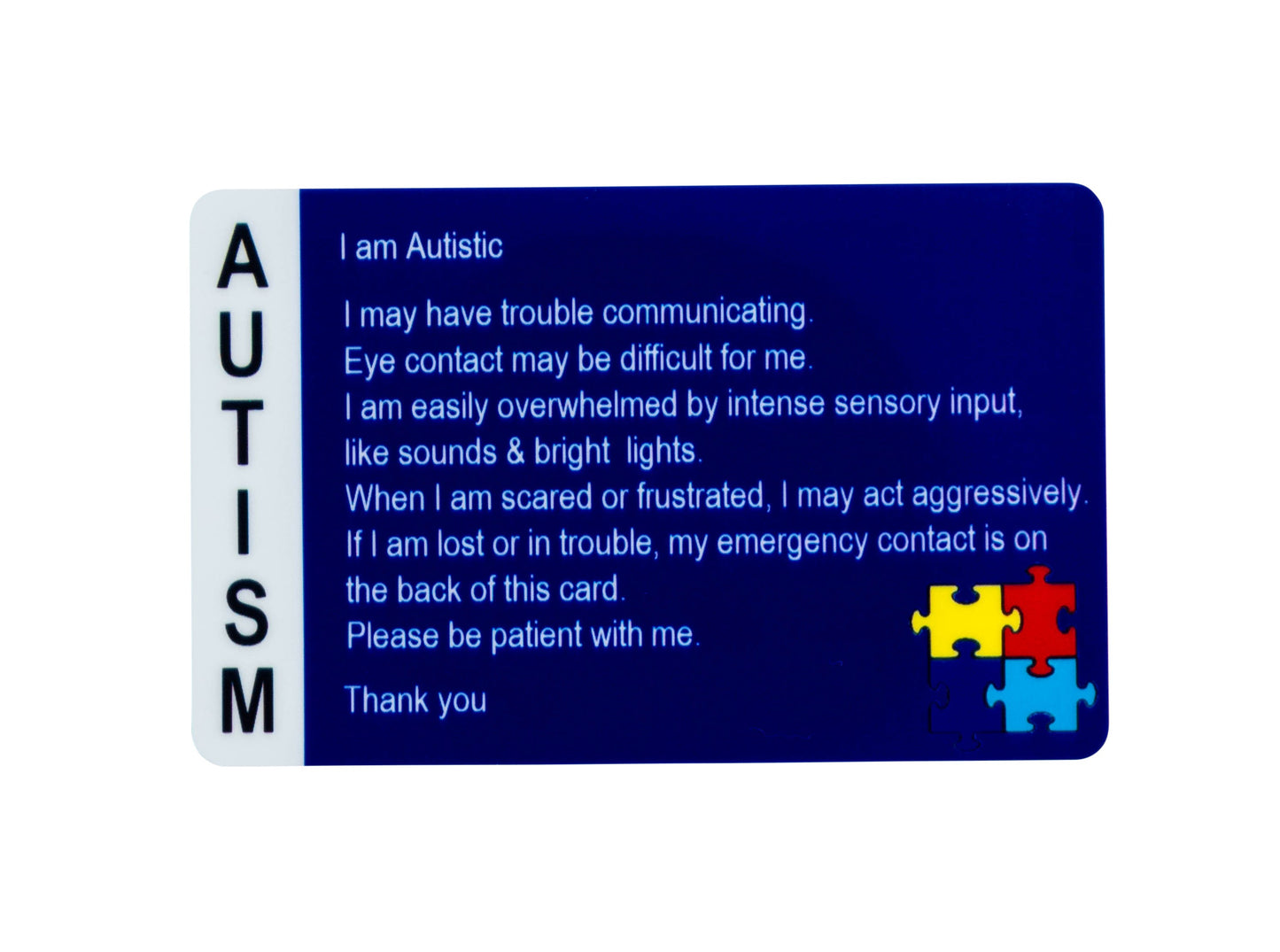 Write on Autism Awareness Card