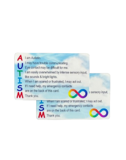 Customized Autism Awareness Wallet Card Cloud Background