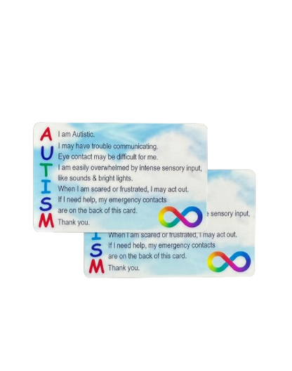 Customized Autism Awareness Wallet Card Cloud Background