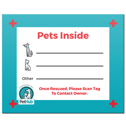 PetHub Pet Safety Home Decal – Emergency Pets Inside Alert