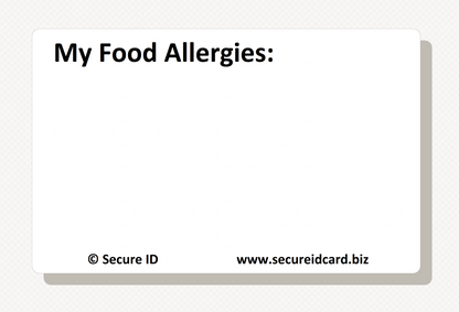 Write on Food Allergy Cards