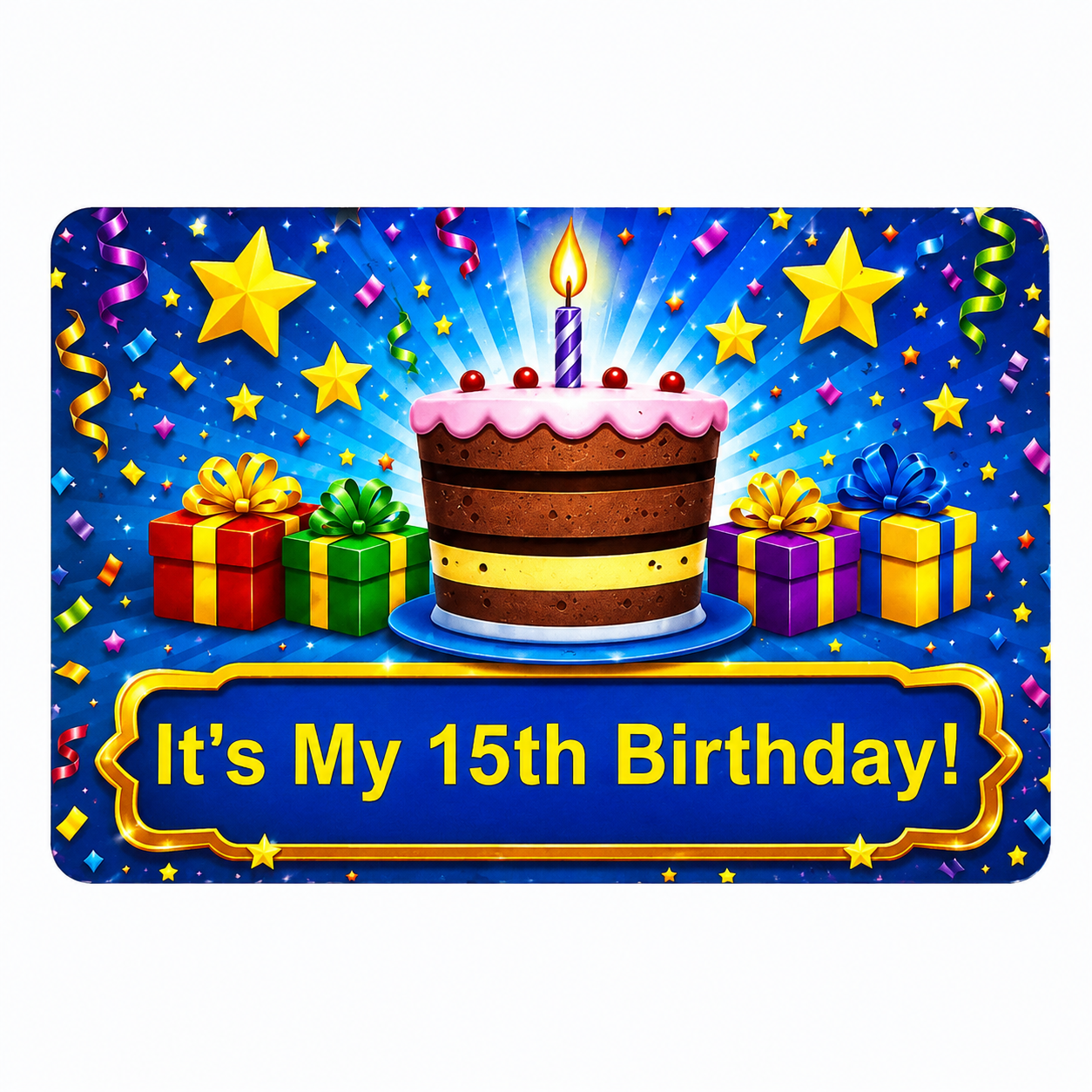 Personalized Birthday Badge Card – Magnetic Wearable Birthday Card, PVC Party Name Tag, Birthday Button Alternative
