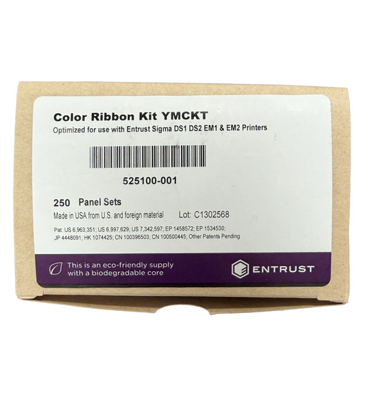 Entrust YMCKT Ribbon 250 Panel Set 525100-001