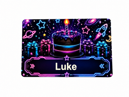 Personalized Birthday Badge Card – Magnetic Wearable Birthday Card, PVC Party Name Tag, Birthday Button Alternative