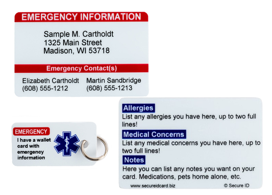 Personalized Emergency Medical ID Card | Waterproof Safety Wallet Card