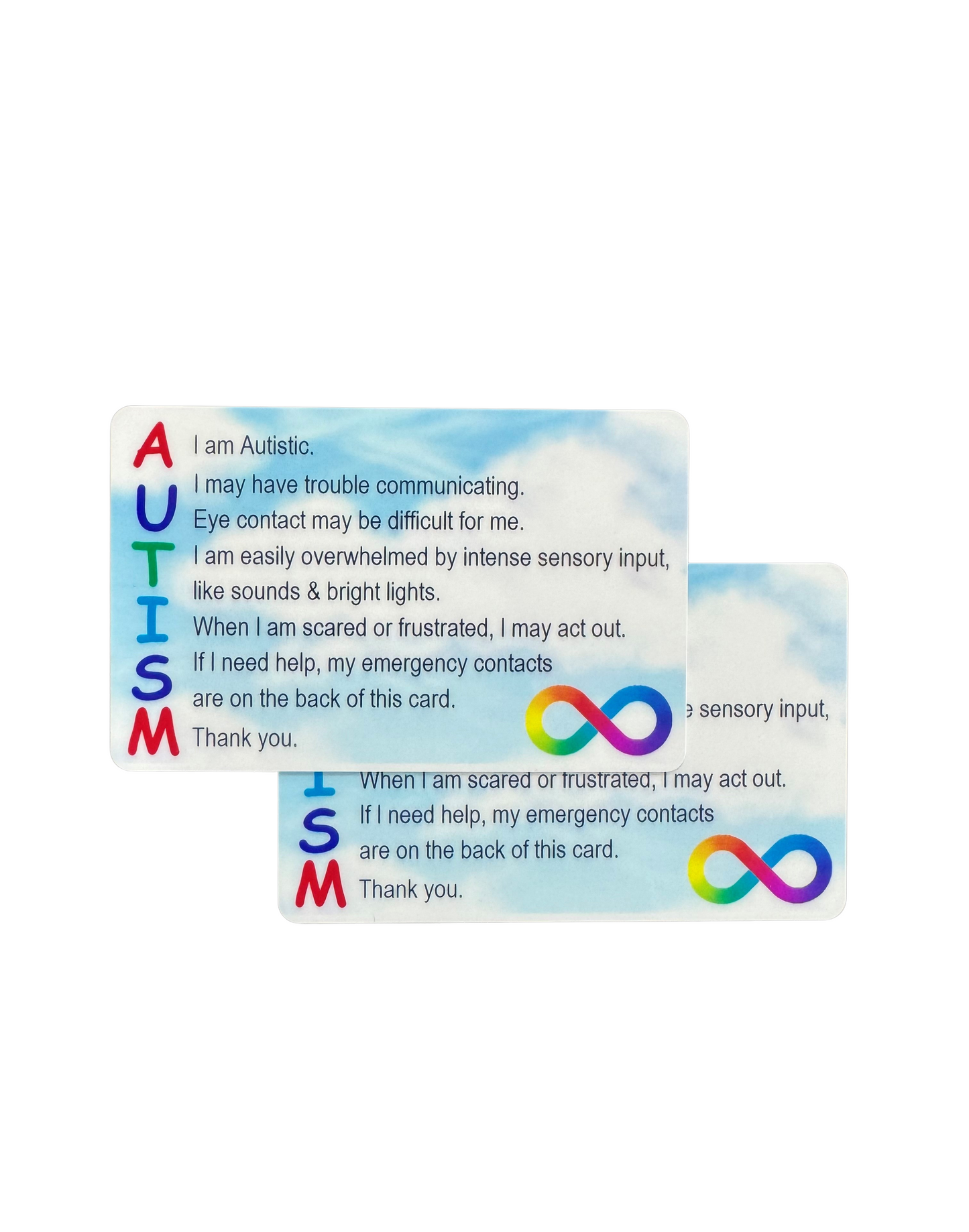 Customized Autism Awareness Wallet Card Cloud Background