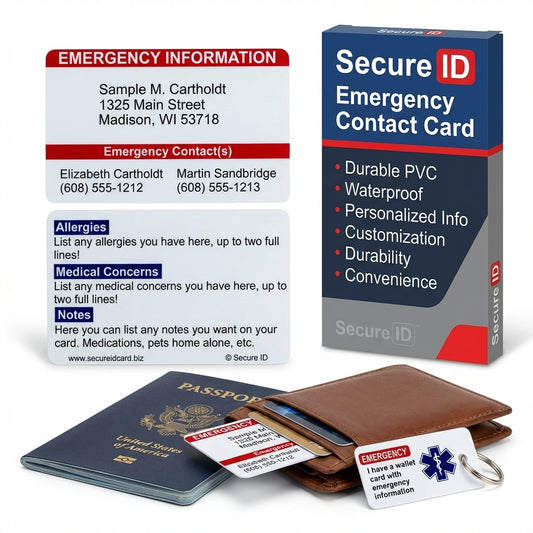 Personalized Emergency Medical ID Card | Waterproof Safety Wallet Card