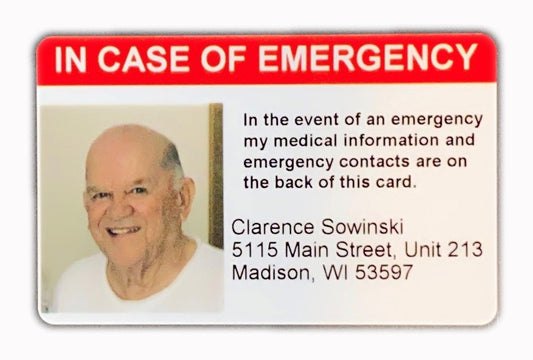 Dementia Photo ICE Card with Key Tag