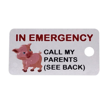 Kids Emergency Contact Key Tag