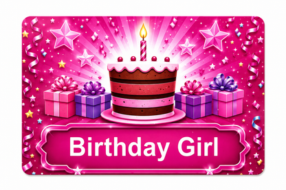 Personalized Birthday Badge Card – Magnetic Wearable Birthday Card, PVC Party Name Tag, Birthday Button Alternative