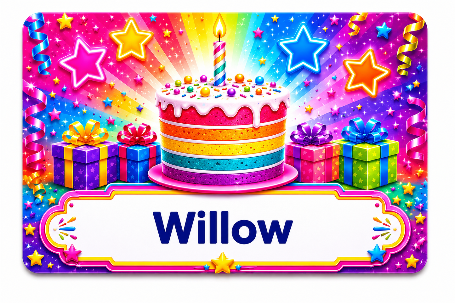 Personalized Birthday Badge Card – Magnetic Wearable Birthday Card, PVC Party Name Tag, Birthday Button Alternative