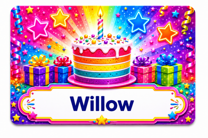 Personalized Birthday Badge Card – Magnetic Wearable Birthday Card, PVC Party Name Tag, Birthday Button Alternative