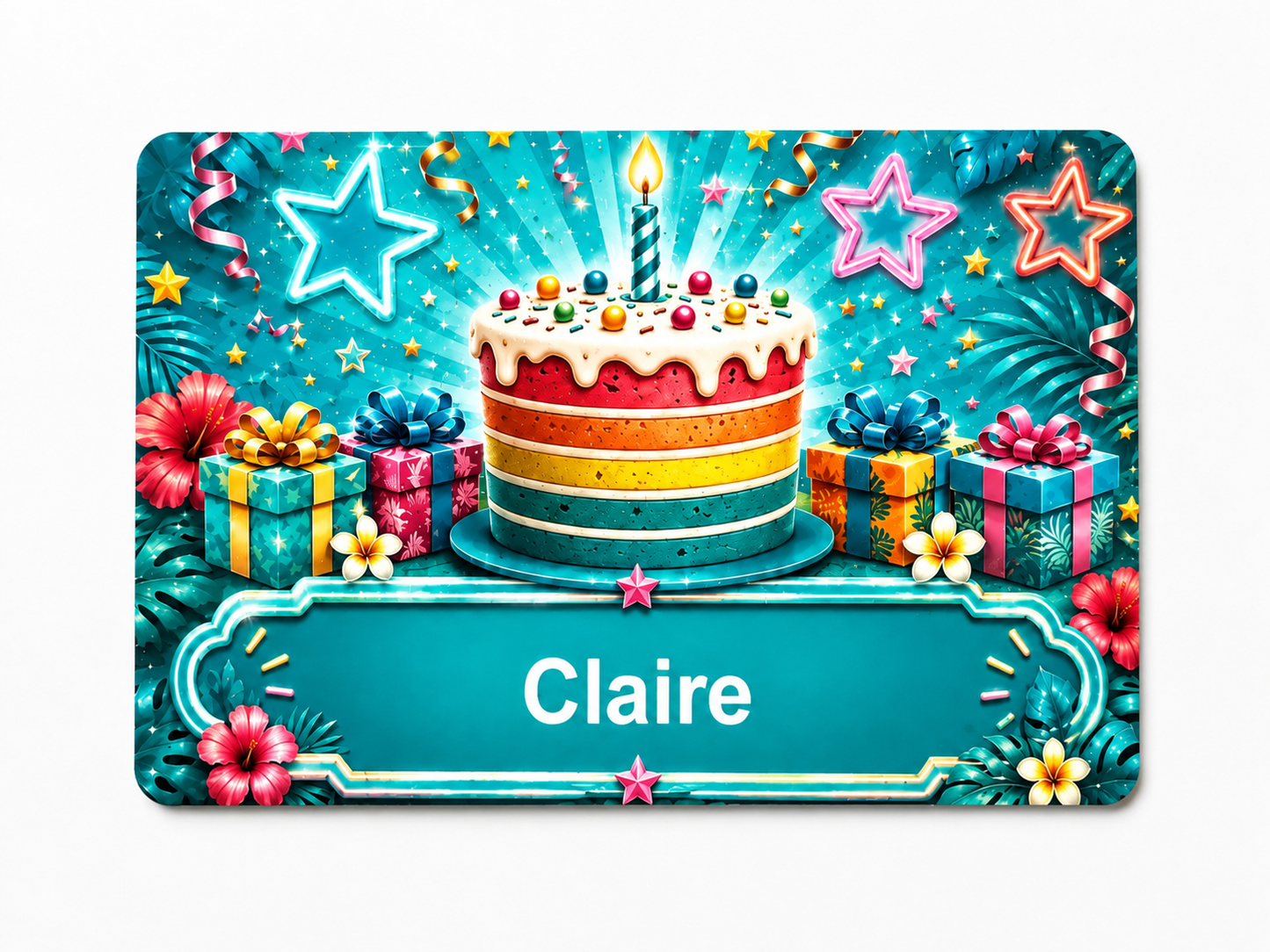 Personalized Birthday Badge Card – Magnetic Wearable Birthday Card, PVC Party Name Tag, Birthday Button Alternative