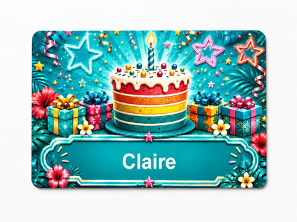 Personalized Birthday Badge Card – Magnetic Wearable Birthday Card, PVC Party Name Tag, Birthday Button Alternative