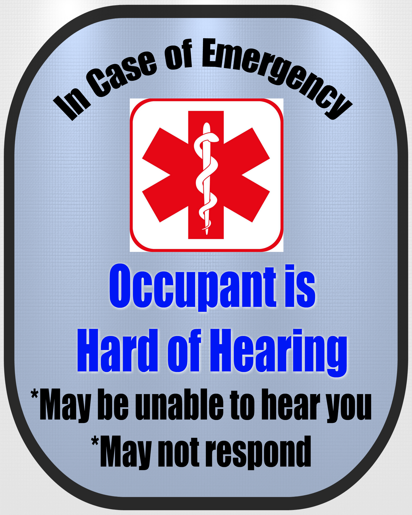 Hard of Hearing Decal Medical Alert Safety Sticker