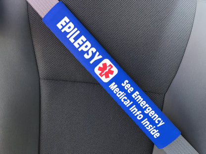 Epilepsy Medical Alert Seat Belt Cover - Window Decal Set