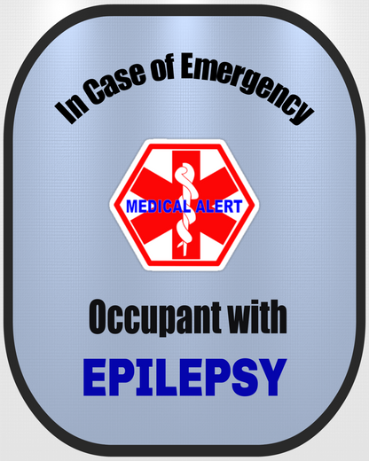 Epilepsy Decals Medical Alert Safety Sticker-Set of 2